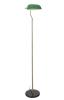 Bankers Floor Lamp Antique Brass with Green Glass Shade